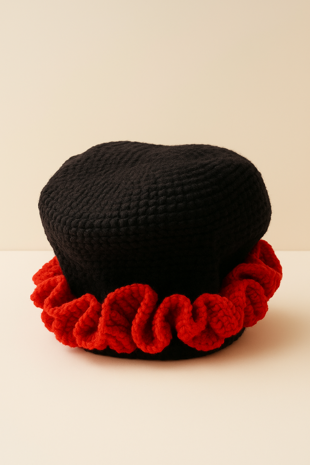 Rose Ruffle Beret | Handmade Crochet Hat (Medium)