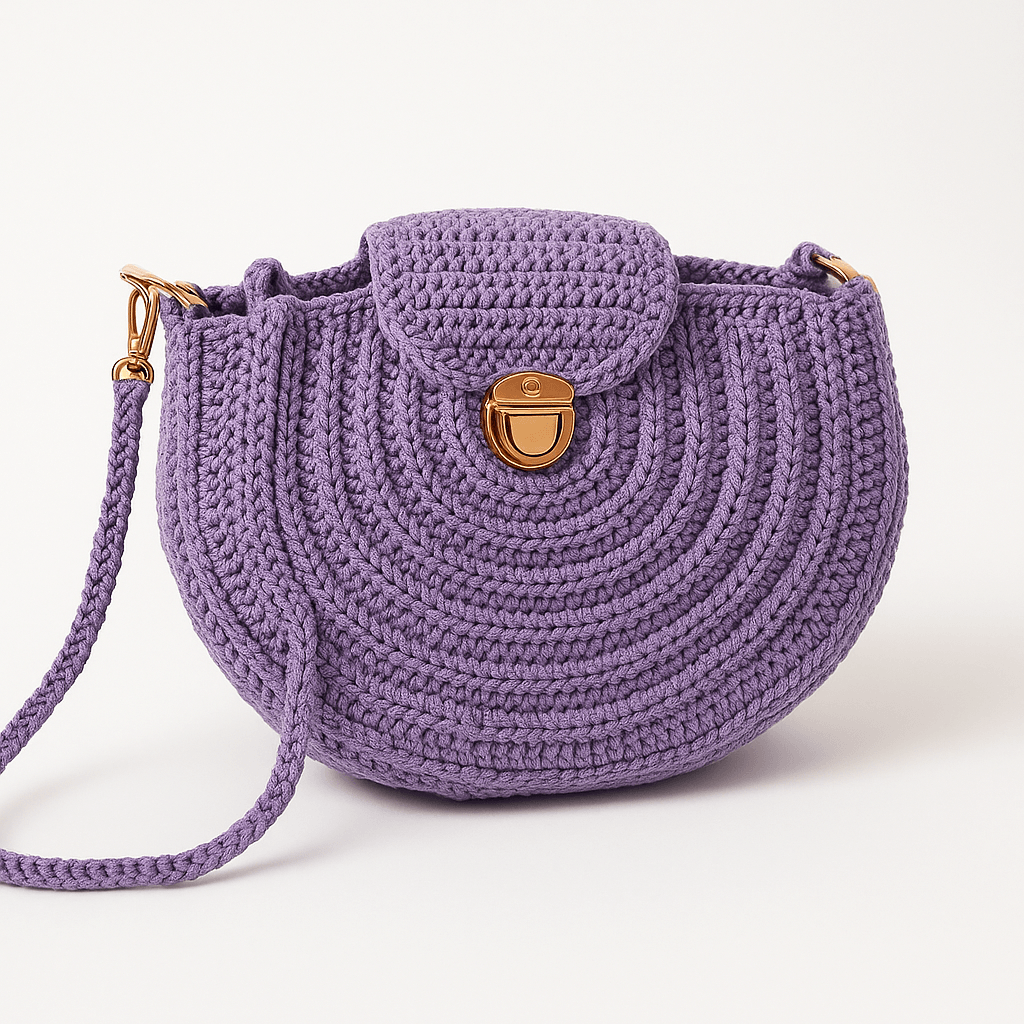 Lilac Crochet Round Crossbodys