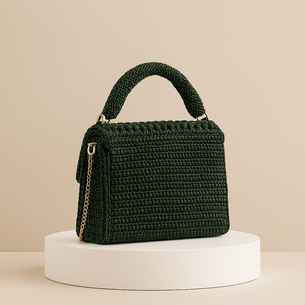 Emerald Crochet Mini Bag puls+