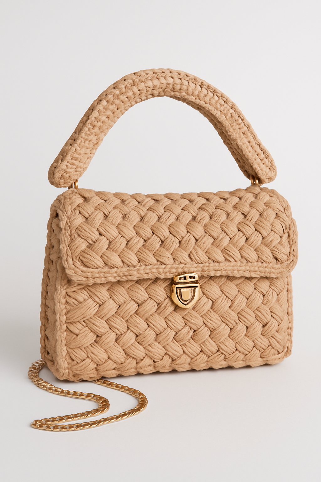 Handmade Woven Yarn Shoulder Bag – Elegant & Eco-Friendly(Medium Size)