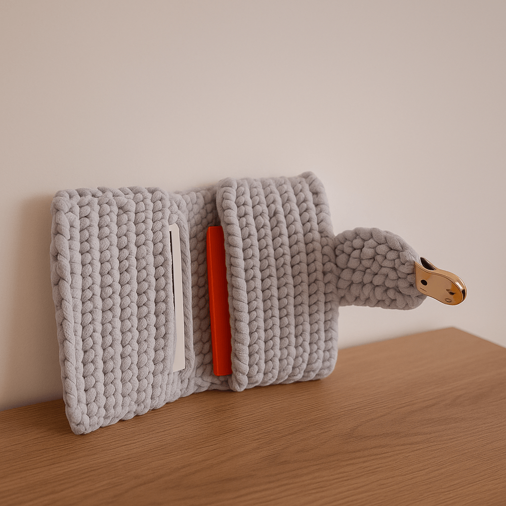 Soft Grey Luxe Mini Clutch Bag