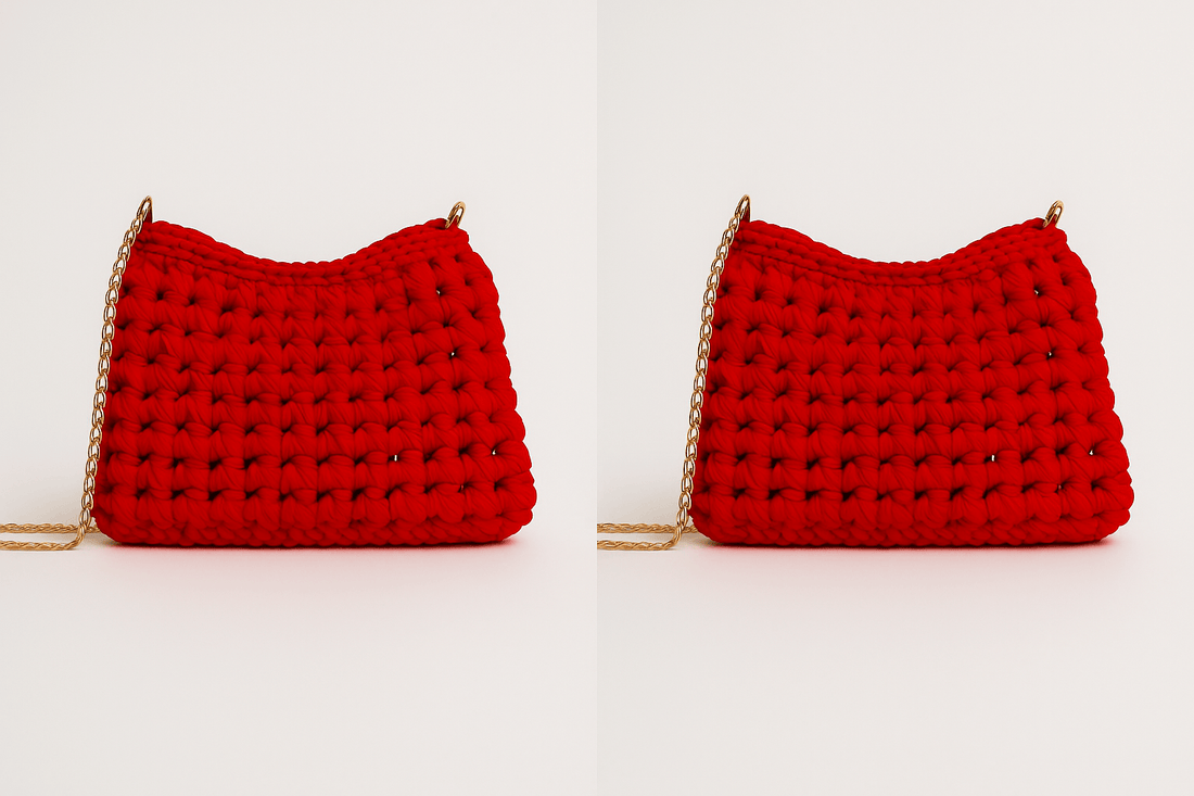 Woven Charm Shoulder Bag Red plus