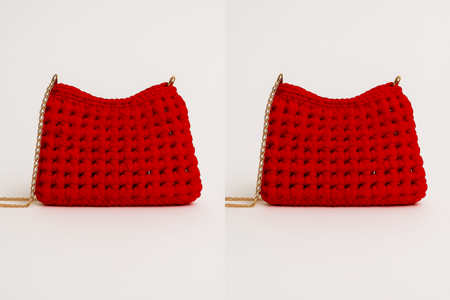 Woven Charm Shoulder Bag Red plus