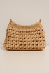 Woven Charm Shoulder Bag Beige front view