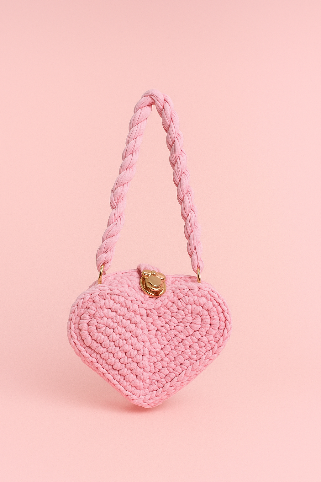 Coral Heart Crochet Purse Luxe