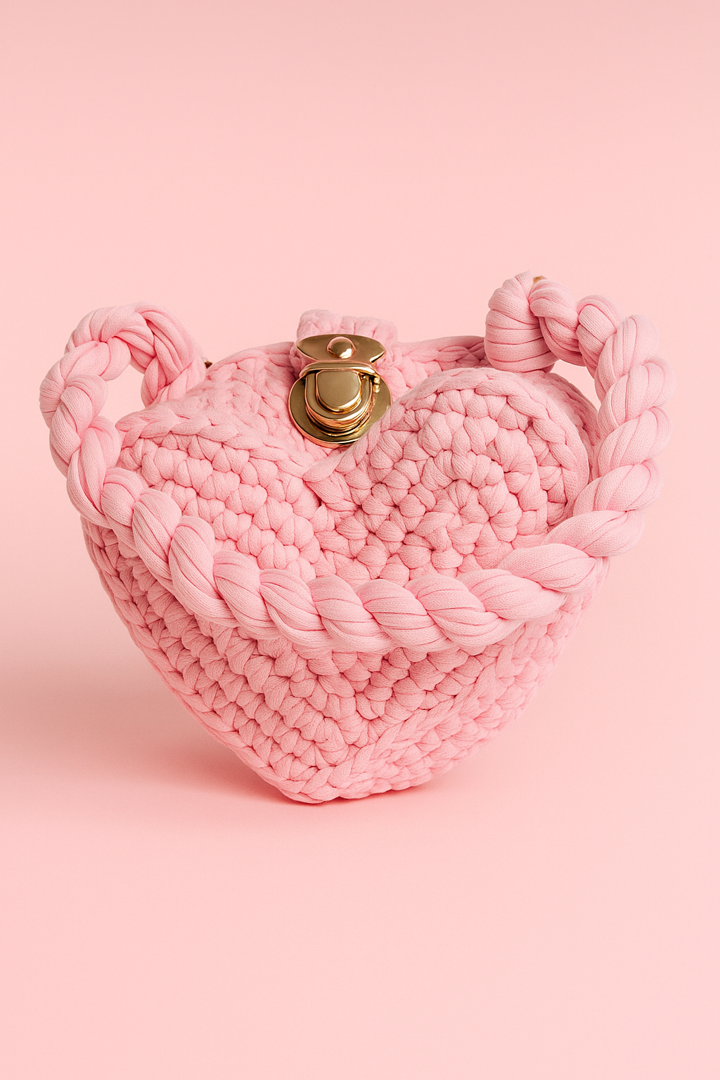 Coral Heart Crochet Purse Luxe