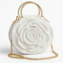 Ivory Bloom Handwoven Rose Bag front view