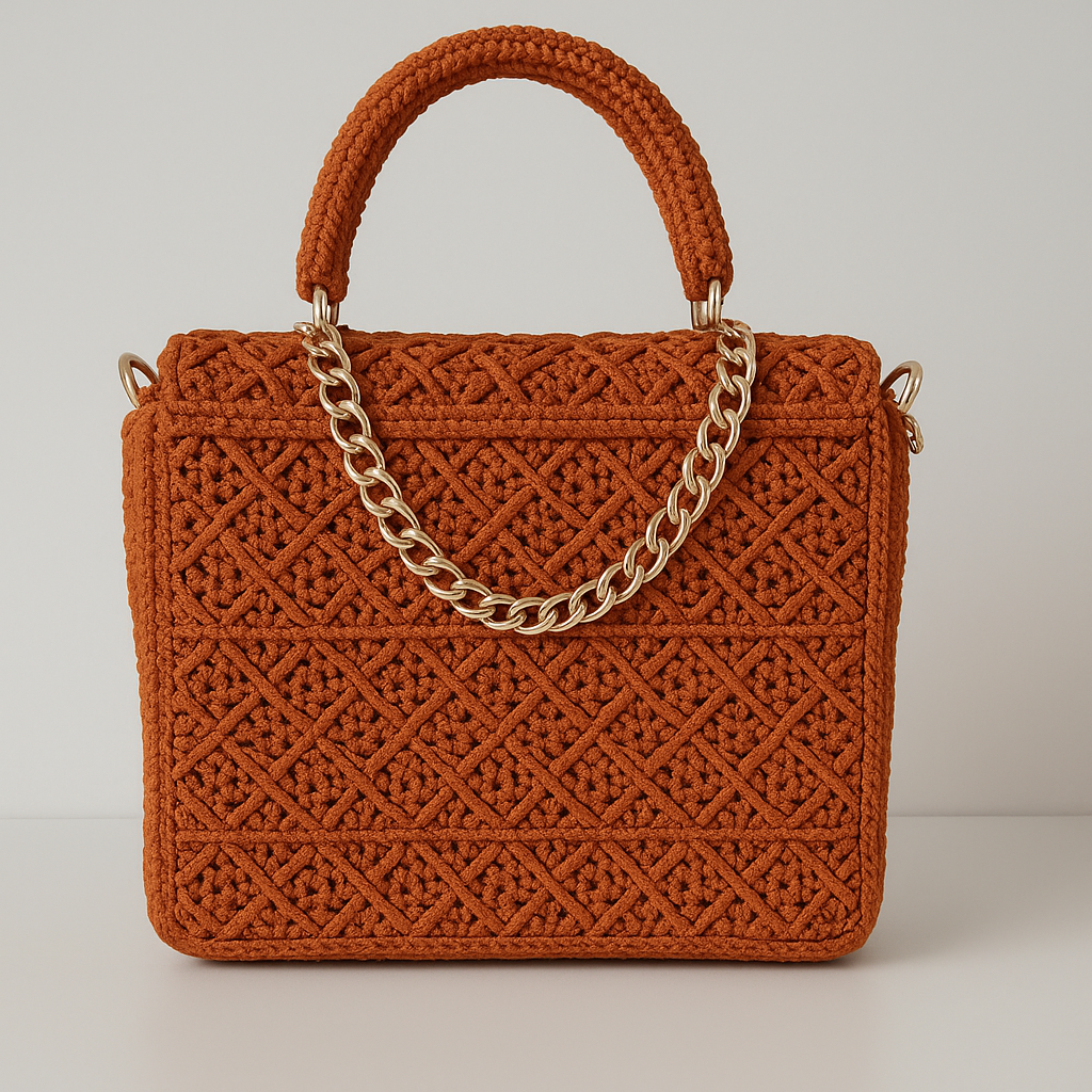 Royal Lattice Handwoven Satchel(Medium size)