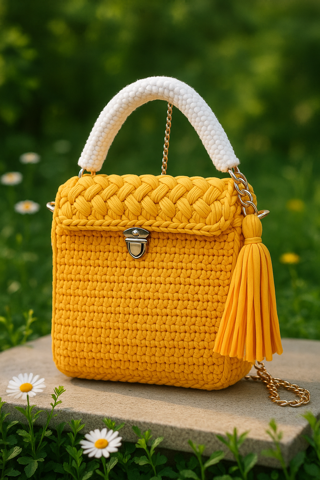 Sunshine Charm Handwoven Bag(Medium size)