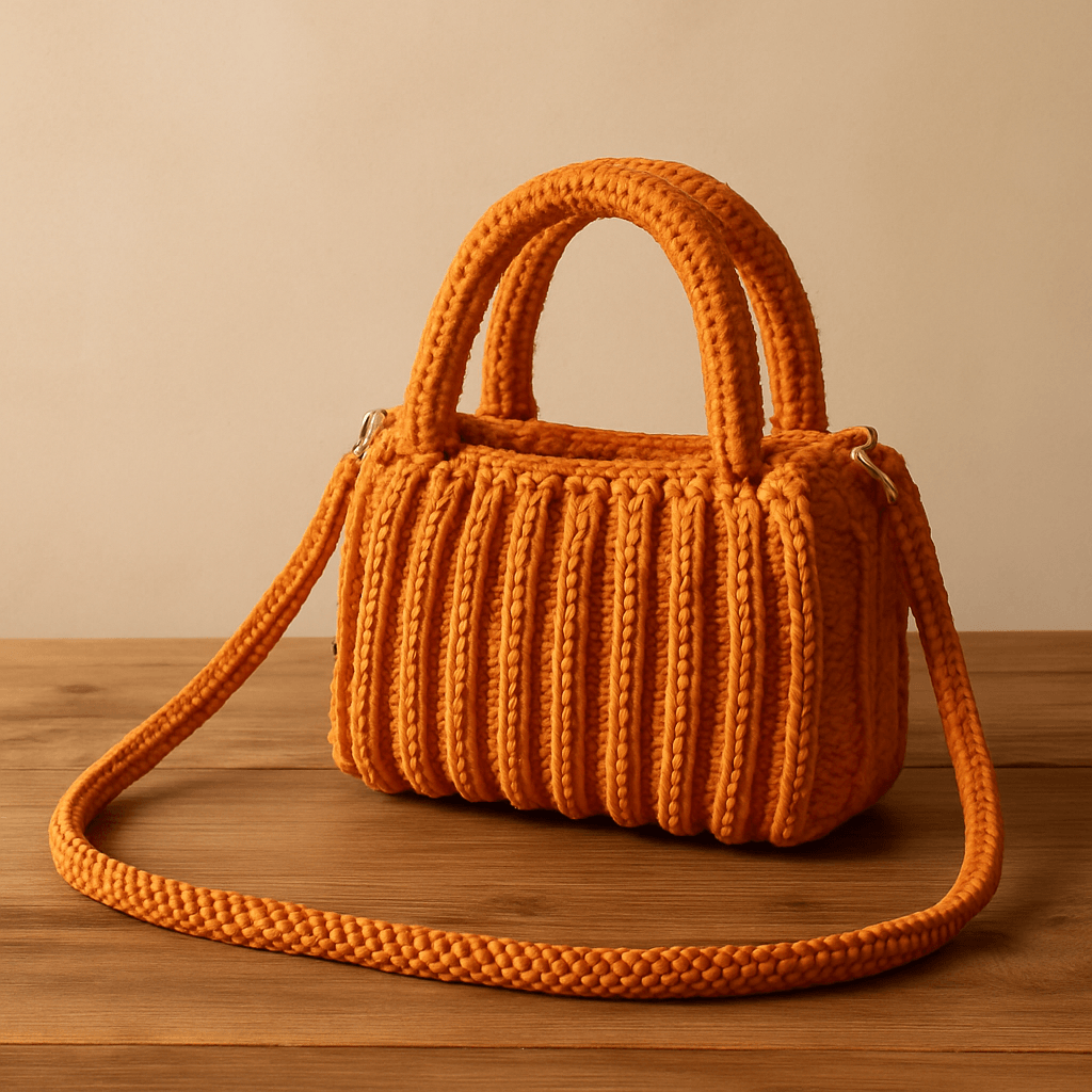 Rust Elegance Woven Tote Bag pkus