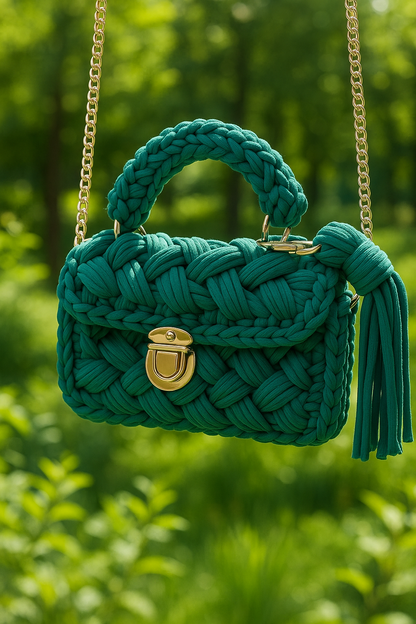 Emerald Green Crochet Bag Luxx