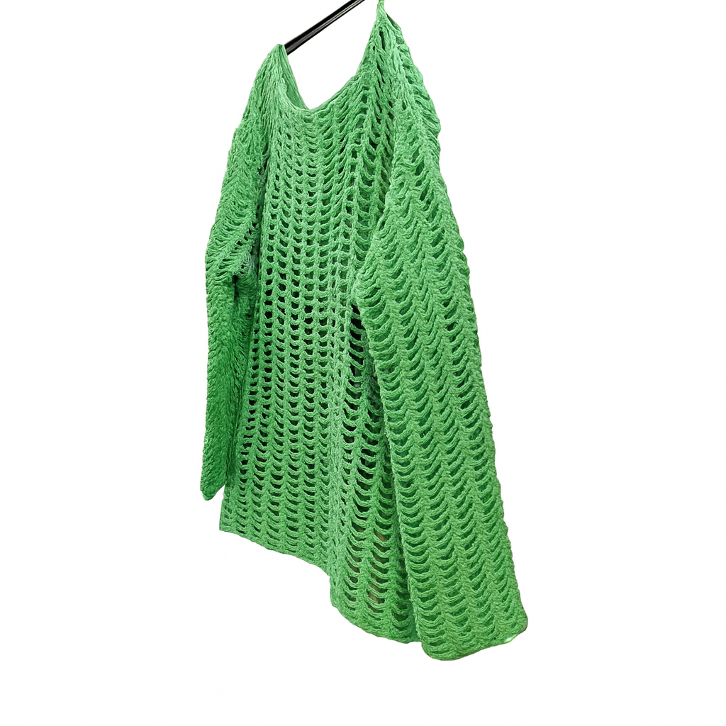 Hand-Crocheted Open-Weave Pullover