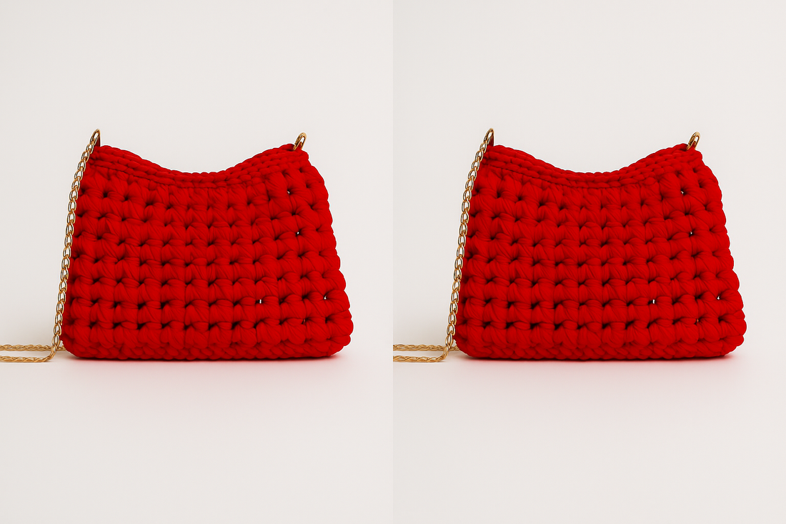 Woven Charm Shoulder Bag Red plus