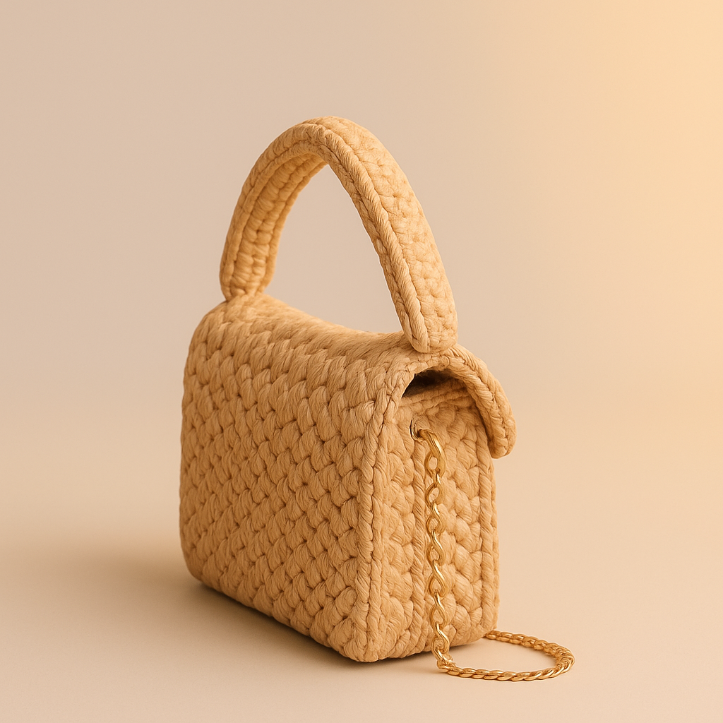 Handmade Woven Yarn Shoulder Bag – Elegant & Eco-Friendly(Medium Size)